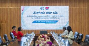 LỄ KÝ KẾT HỢP TÁC  GIỮA TRƯỜNG CAO ĐẲNG CÔNG THƯƠNG TP.HCM VÀ VIỆN ĐÀO TẠO BHIU TRƯỜNG ĐẠI HỌC QUỐC TẾ BẮC HÀ