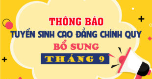 THÔNG BÁO TUYỂN SINH BỔ SUNG CAO ĐẲNG HỆ CHÍNH QUY NĂM 2024 – THÁNG 9/2024