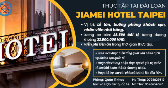 Chương trình thực tập có lương tại Đài Loan – Ngành Nhà hàng/ khách sạn/ Dịch vụ ăn uống