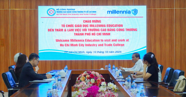 Tổ chức Gi&aacute;o dục Millennia Education Đến Thăm v&agrave; L&agrave;m Việc Tại Trường Cao đẳng C&ocirc;ng Thương TP.HCM